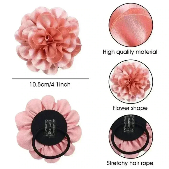 Cinaci 2 Pcs Solid 4" Handmade Big Flower Floral - Picture 2 of 7